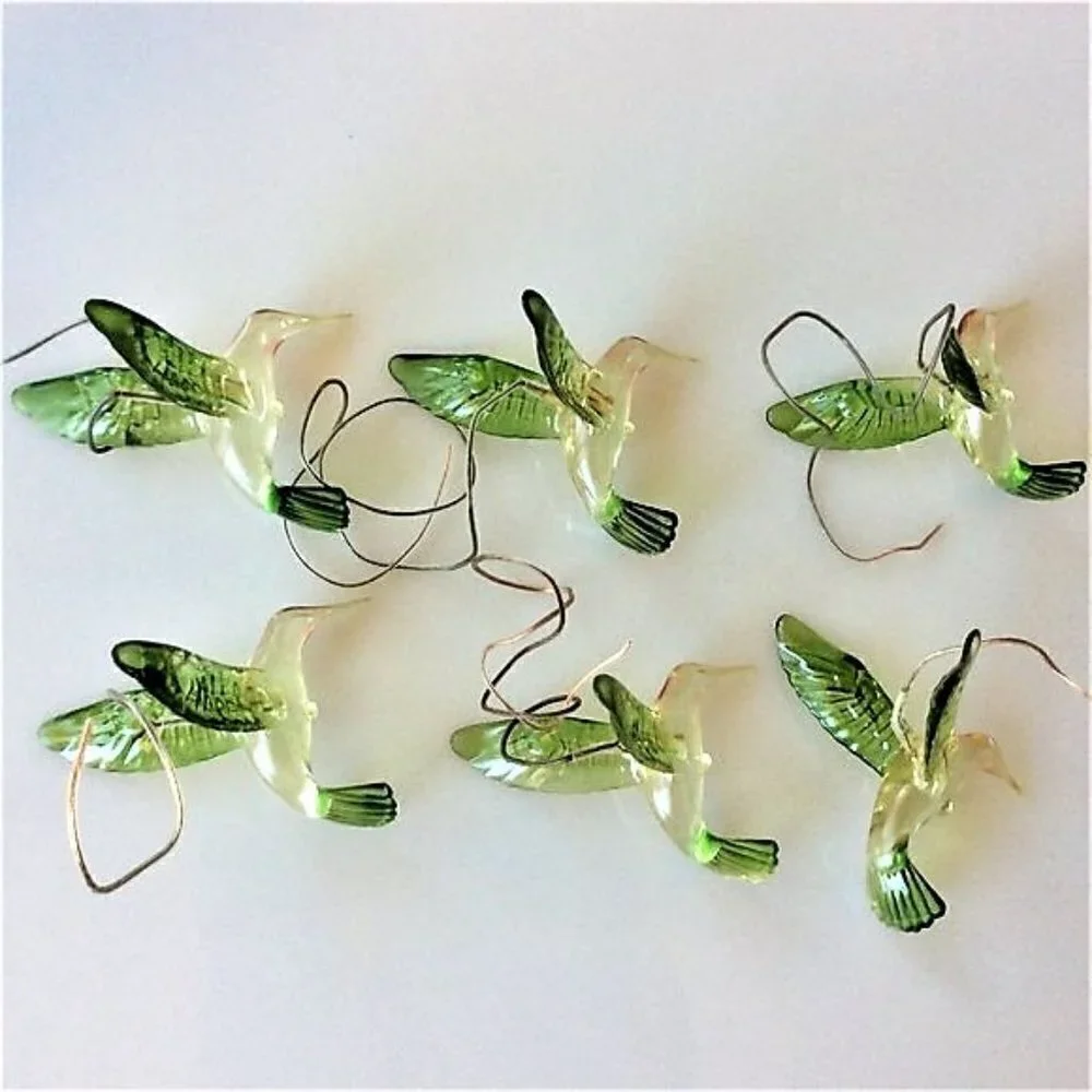 Plastic Hummingbird Craft Charms Set of 6 | 3
